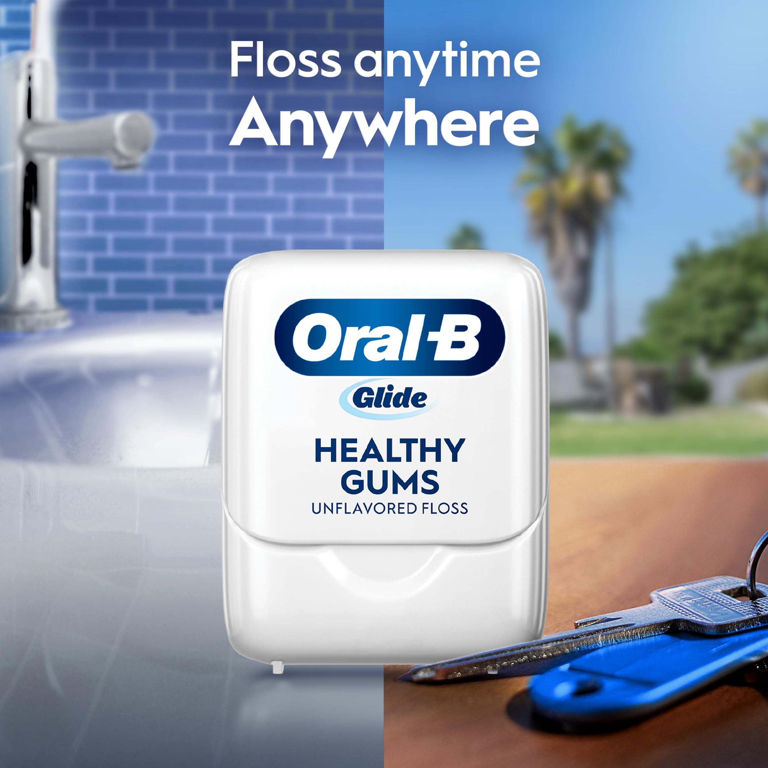 Compact floss dispenser with product name