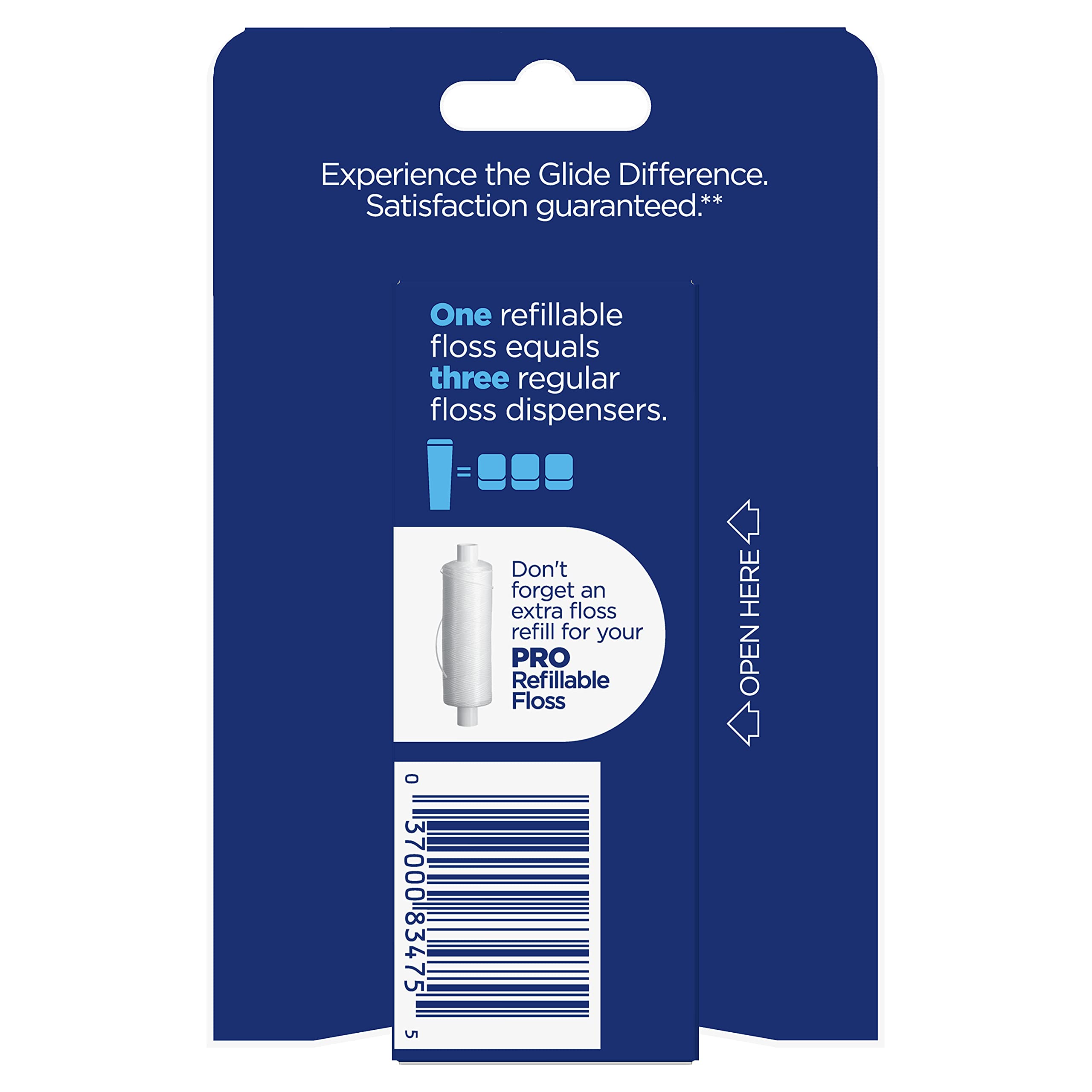 Close-up of Glide PRO floss being dispensed from reusable case