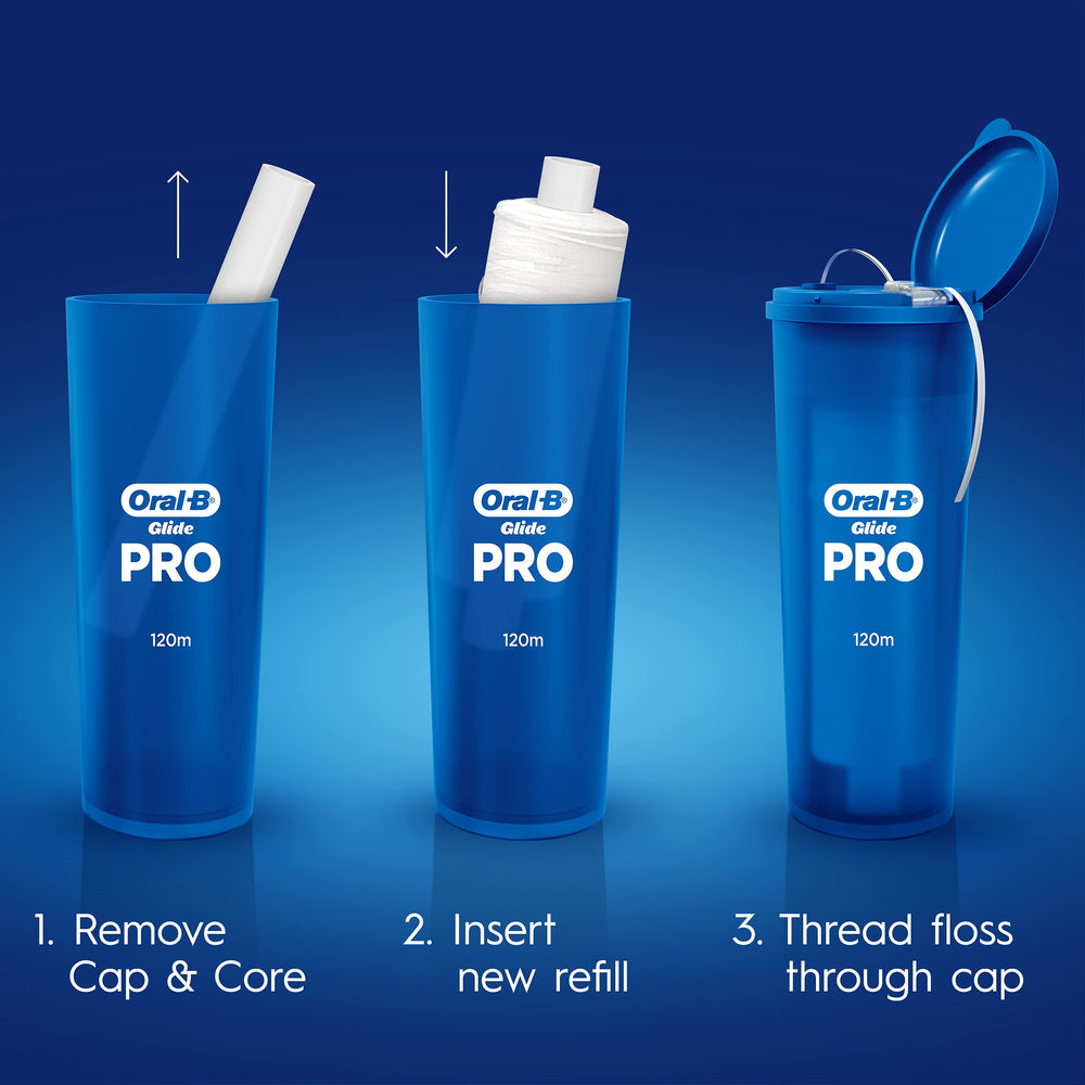 Glide PRO flossing between teeth illustration