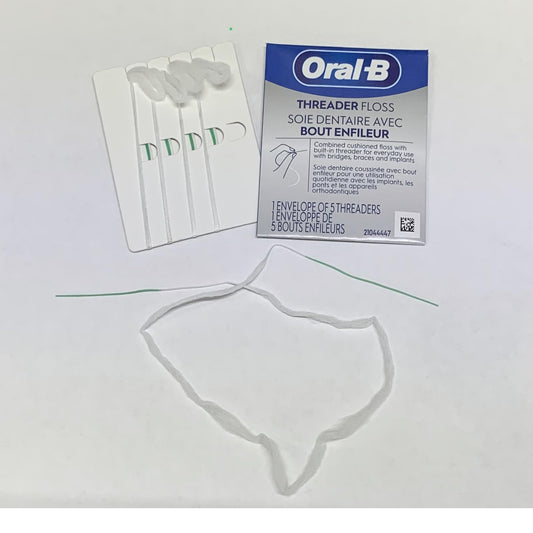 Soft cushioned floss close-up for braces and implants
