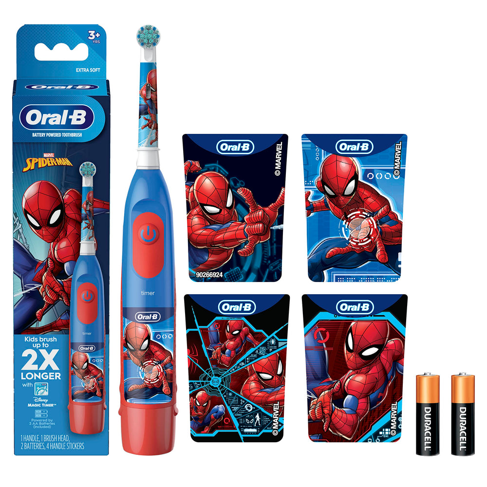Spider-Man toothbrush compatible with multiple Oral-B brush heads