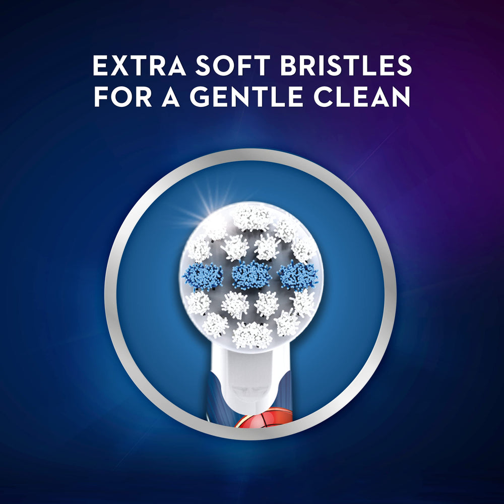 Extra soft Spider-Man bristles for gentle gums