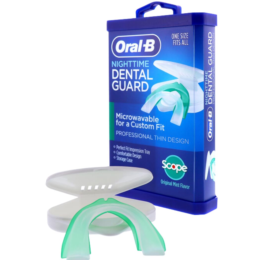 Oral-B night guard moldable in 3 minutes for bruxism protection.