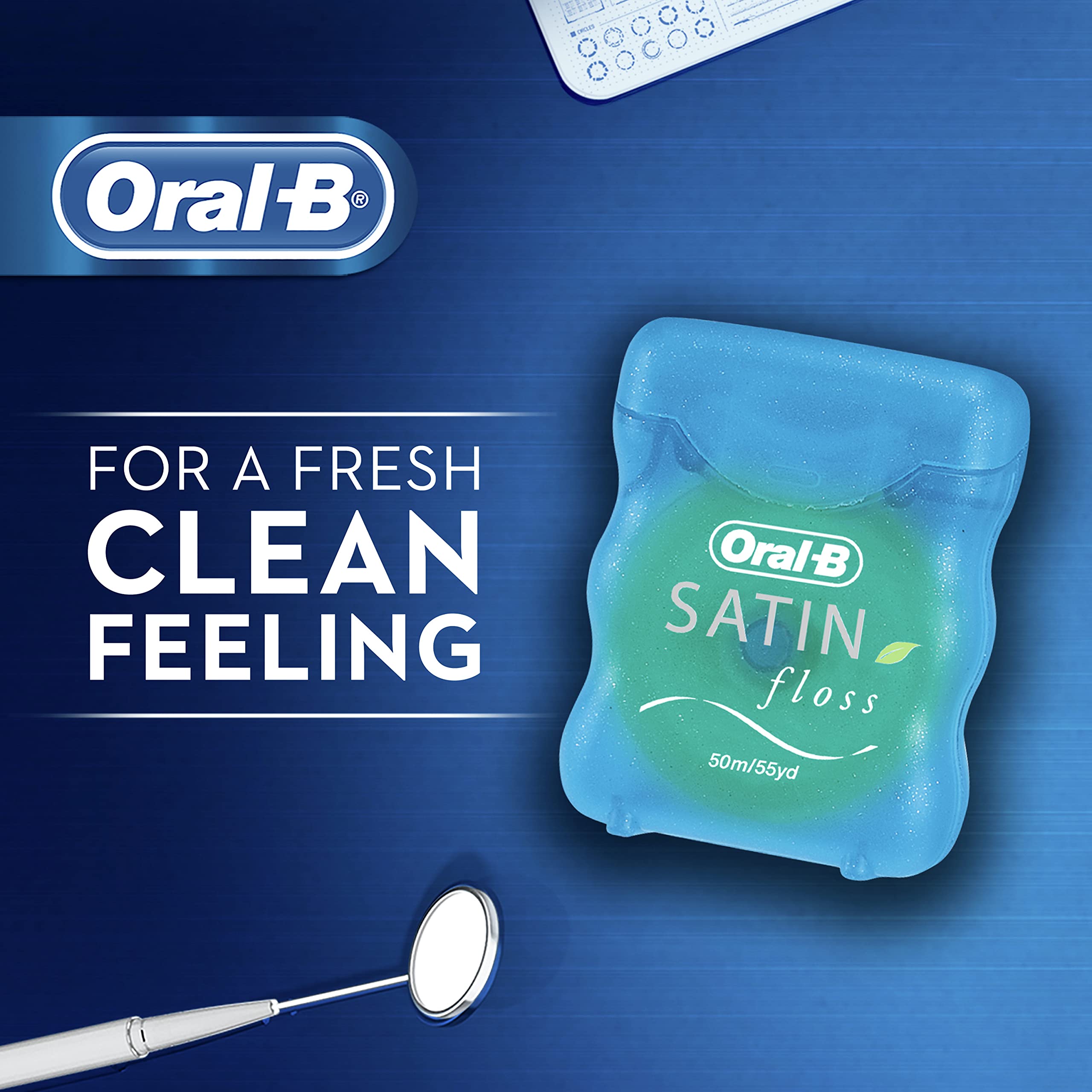 Oral-B Satin Dental Floss Mint packaging side view