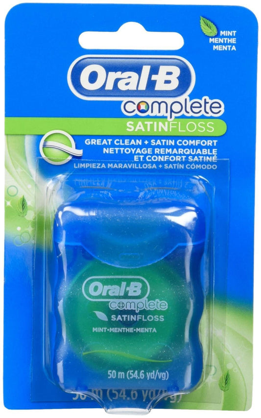 Oral-B Satin Floss Mint 55 yd 1 Count front view showing satin-like texture