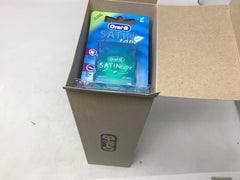 Mint-flavored Oral-B Satin Tape floss 25m 12-pack on display