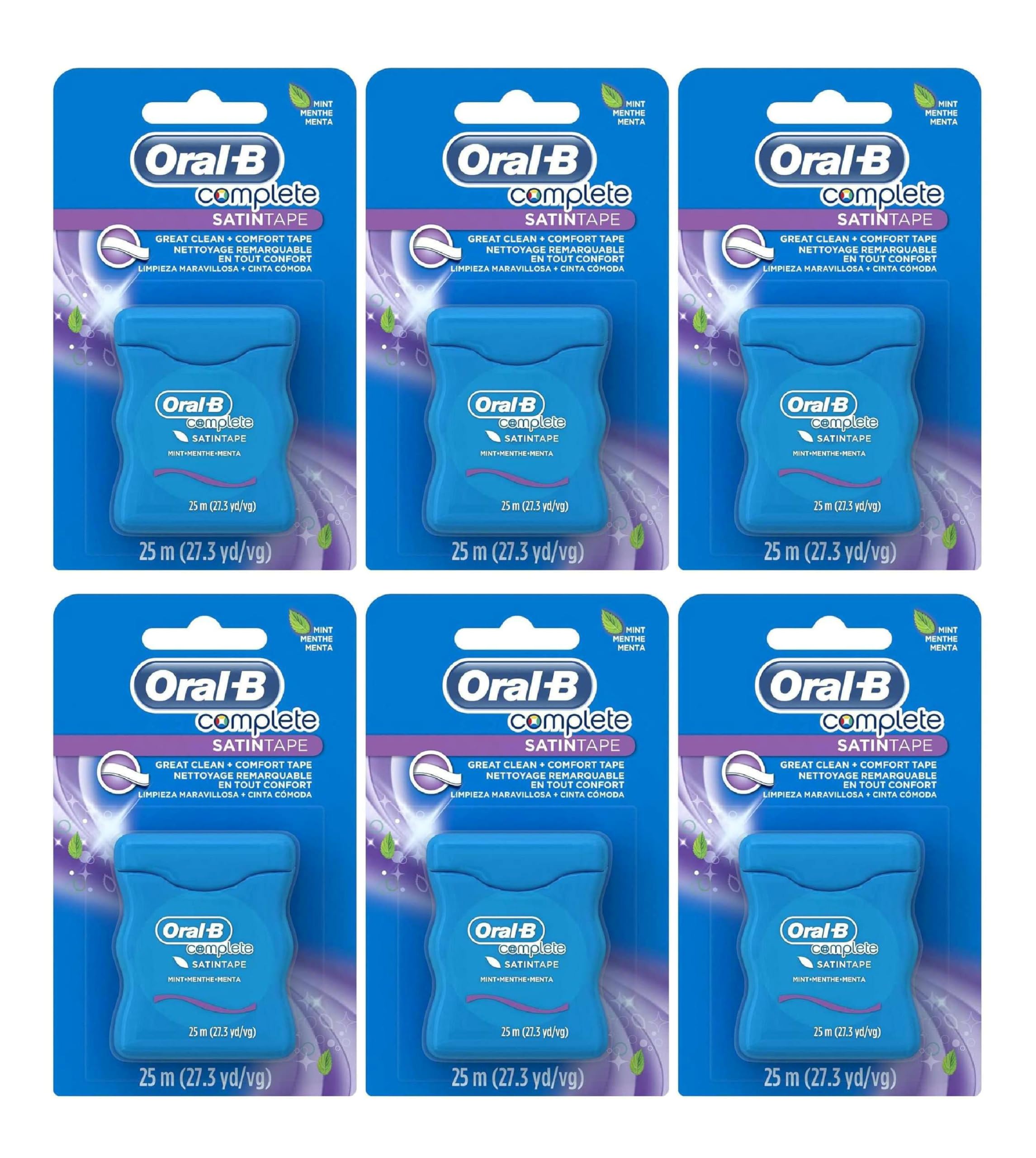 Oral B Satin Tape Mint 25M Pack of 6 - front view