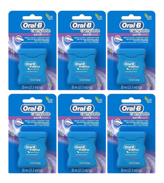 Oral B Satin Tape Mint 25M Pack of 6 - front view