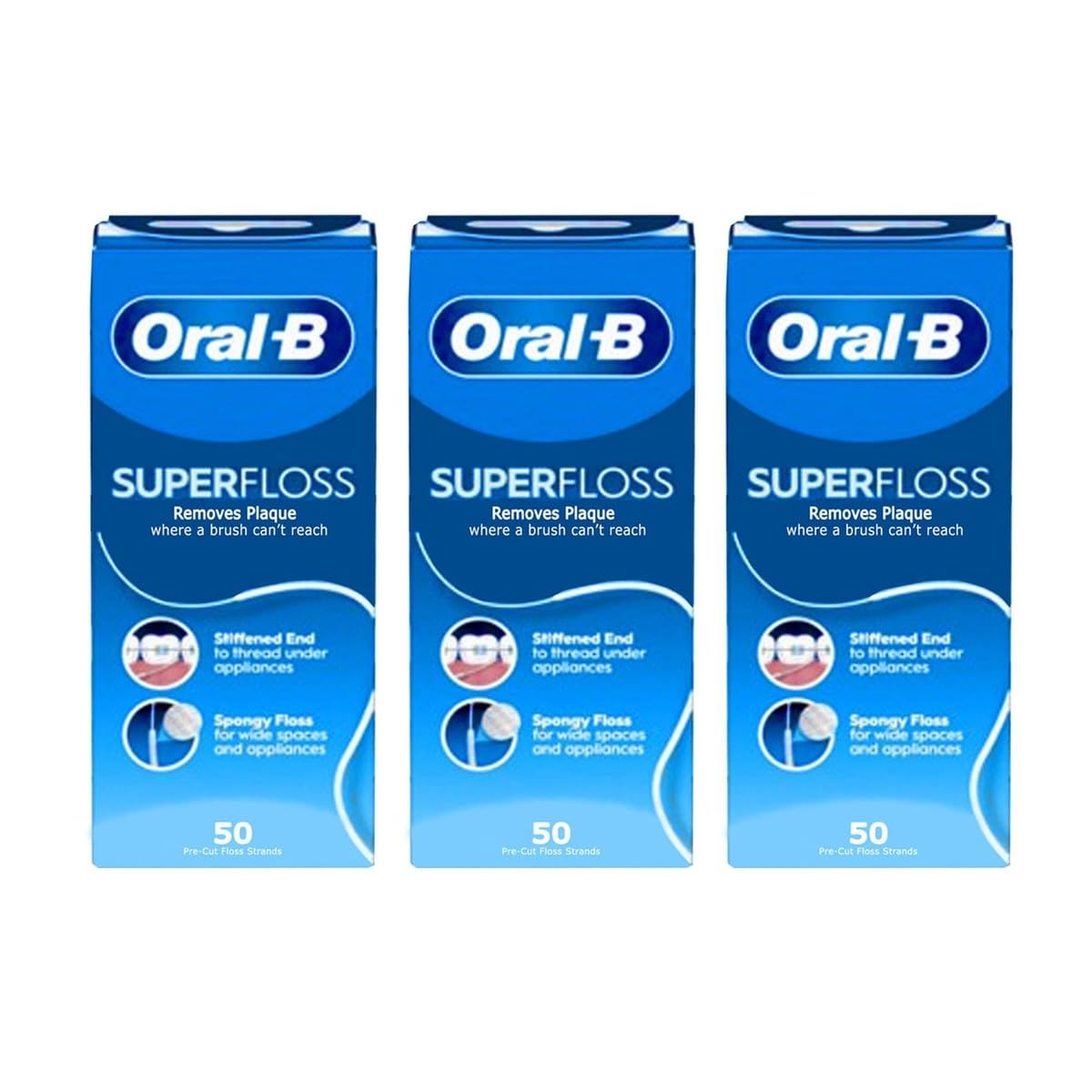 Oral-B Super Floss Mint packaging Pack of 3