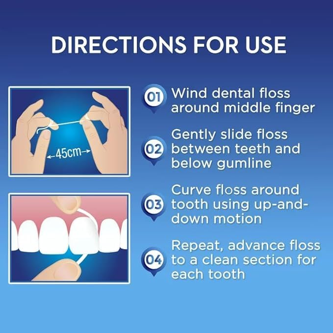 50 pre-cut mint floss strands for oral care