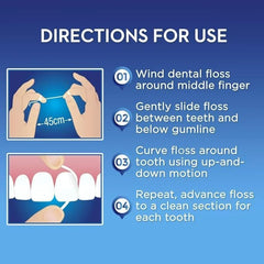 50 pre-cut mint floss strands for oral care