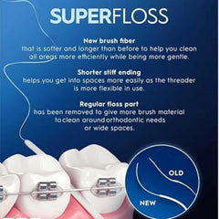 Floss strands remove plaque under gumline