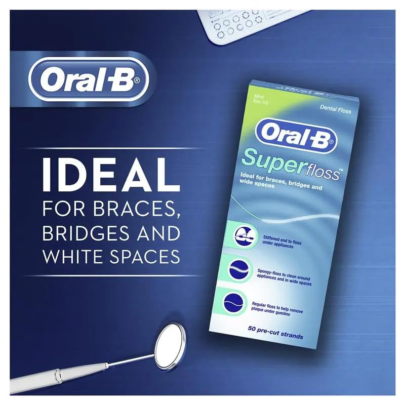 Bundle of 3 Oral-B Super Floss Mint packs