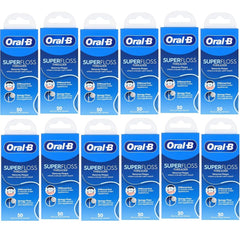 Oral-B Super Floss Pre-Cut Mint Strands with Threaders – pack of 12 (50-count per pack) view 1