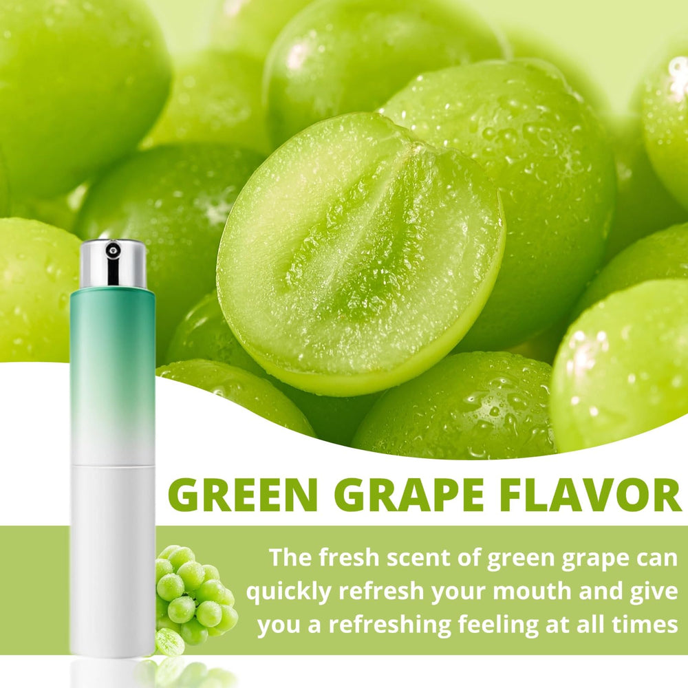 Flavors pack display of Mint, Peach and Green Grape Oral Breath Sprays