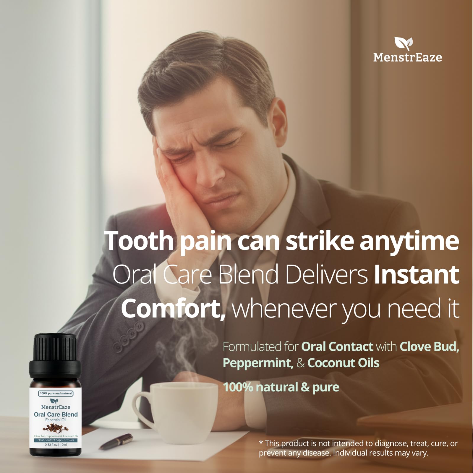 Clove bud and peppermint essential oils for oral care blend