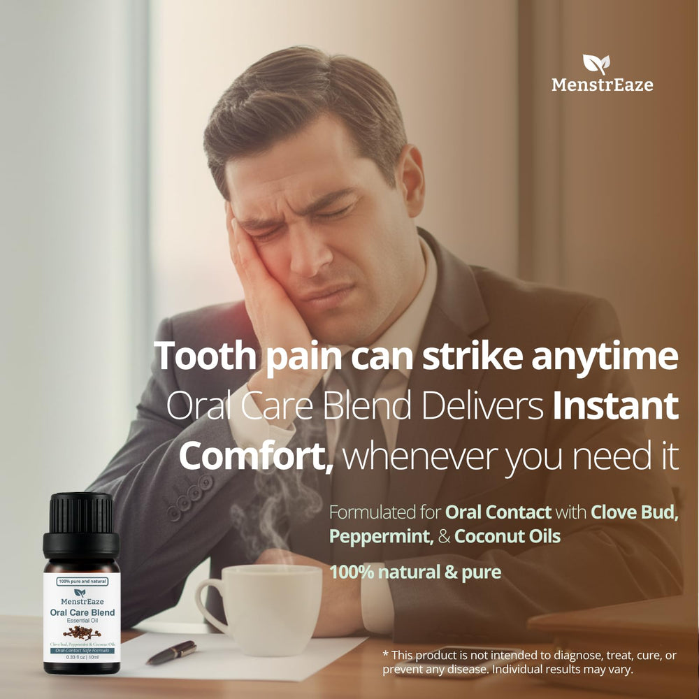 Clove bud and peppermint essential oils for oral care blend