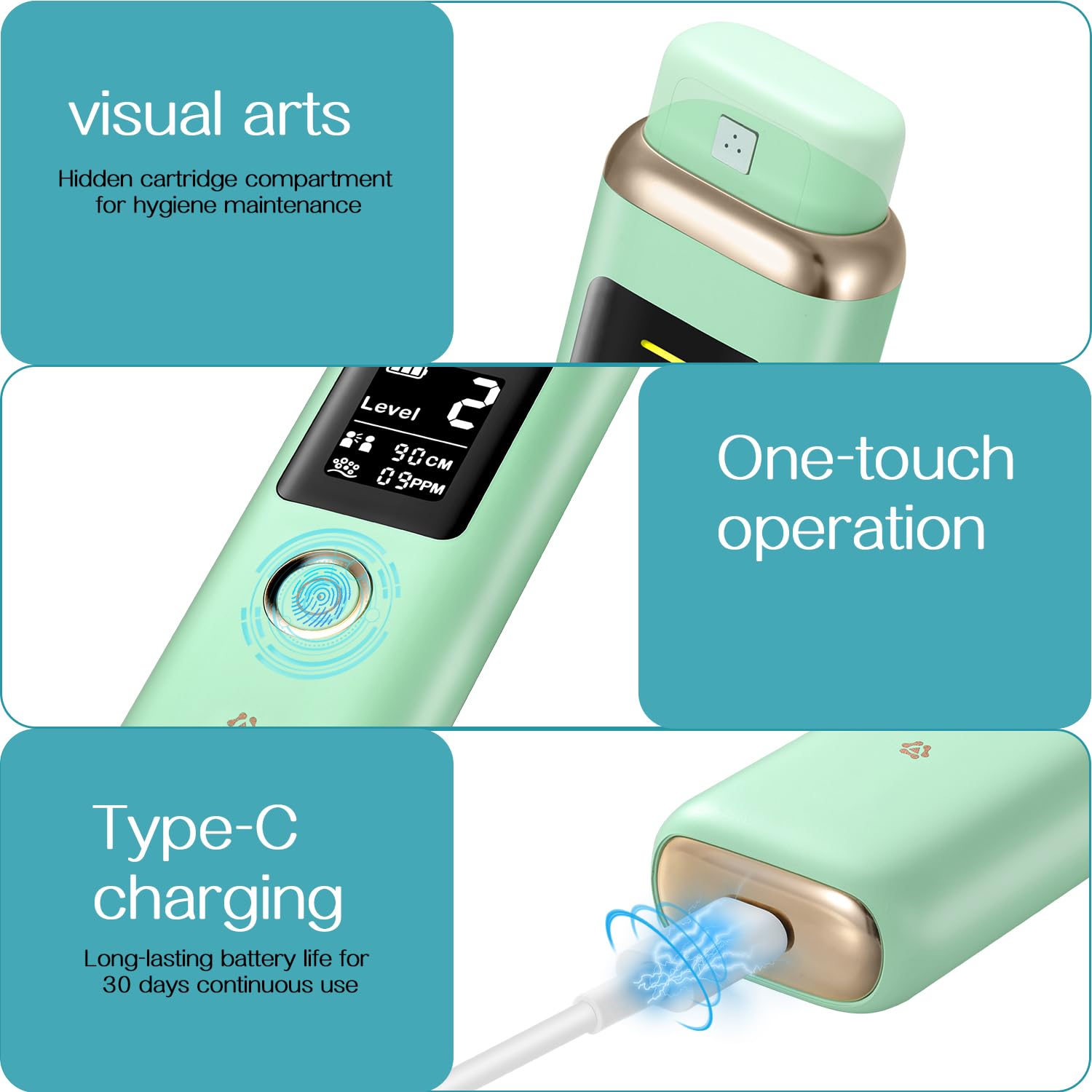 One-key operation and power button on device