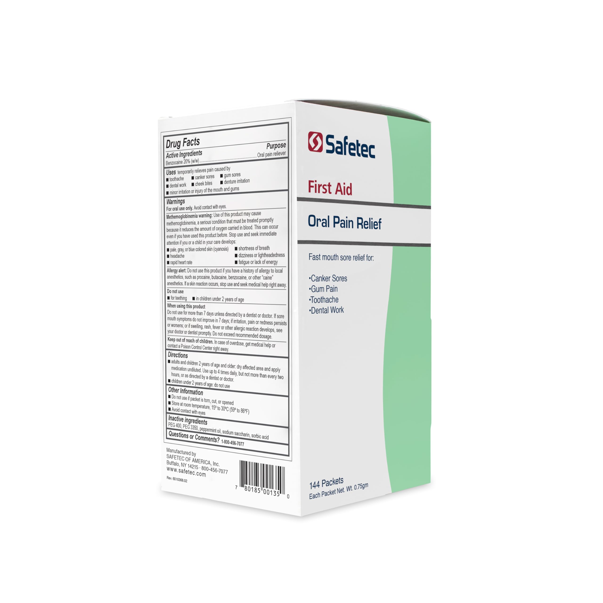 Close-up of 0.75g Oral Pain Relief packets