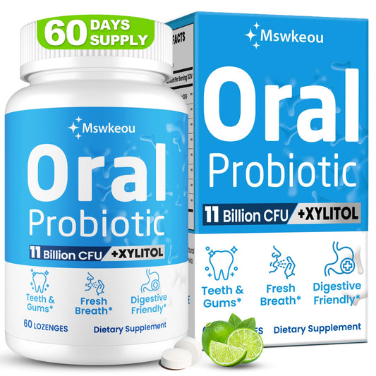 Bottle of oral probiotics showing 11 billion CFU per serving
