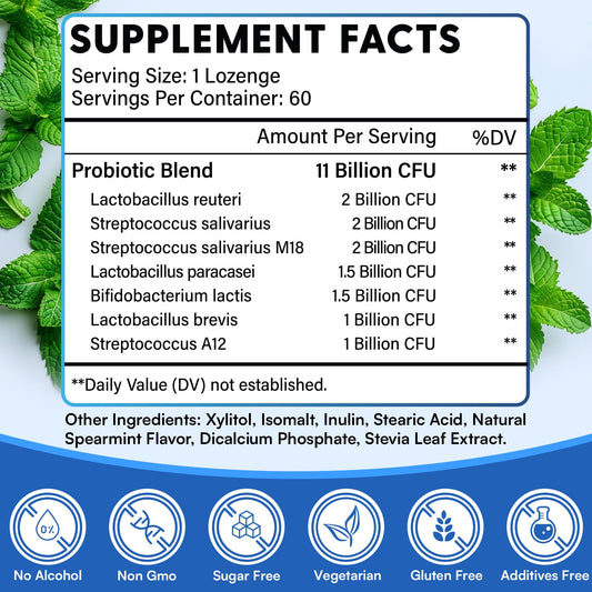 Side view showing the probiotic bottle label