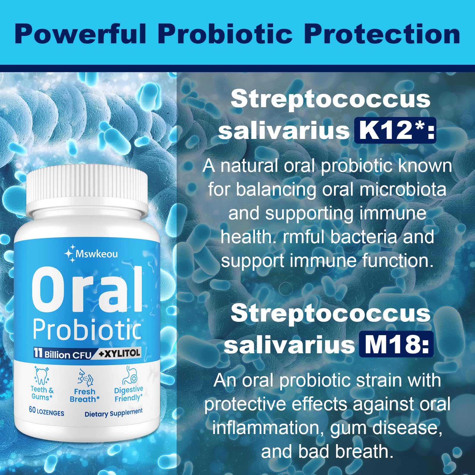 Graphic illustrating gut wellness from oral probiotics
