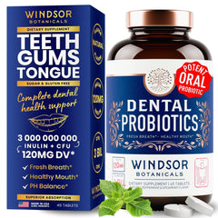 Oral Probiotics product bottle and box for teeth and gums