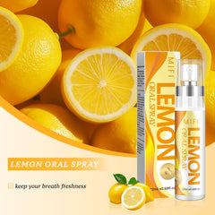 Back of lemon flavor spray bottle with information