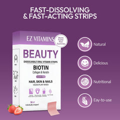 Strawberry-flavored vegan dissolvable strip