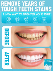 Whitening strips targeting coffee, wine, tobacco stains