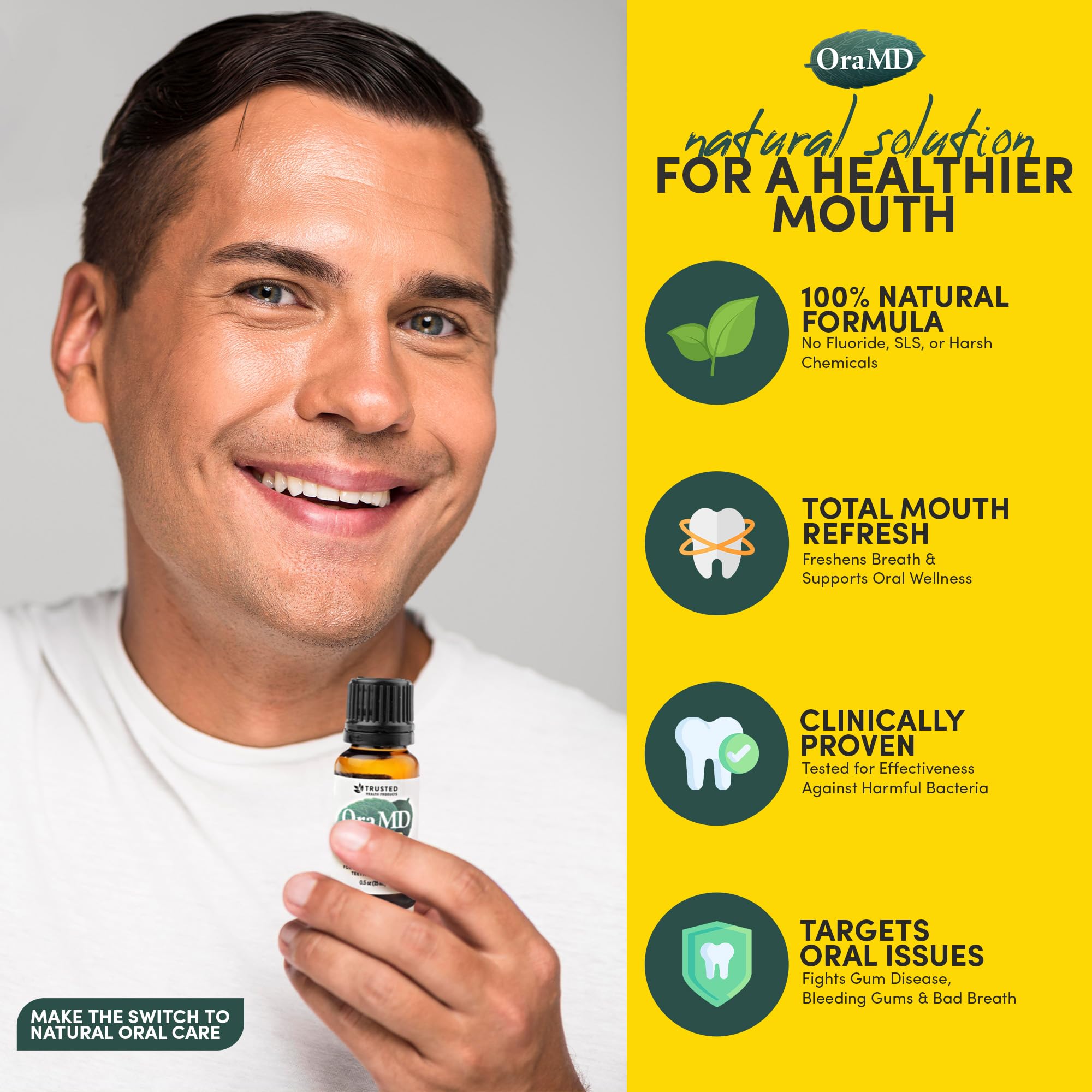 OraMD Tooth Oil applied to teeth and gums