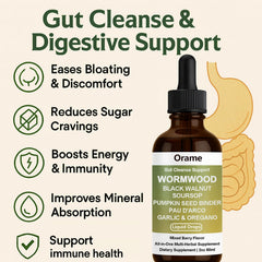 Dropper dispensing Orame gut cleanse liquid