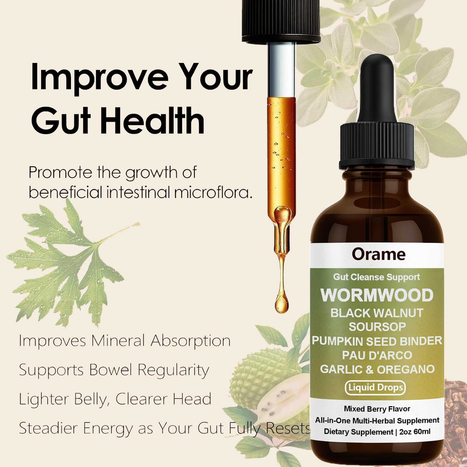 Pau d'arco, garlic, oregano oil included in the formula