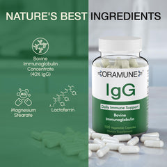 Lactoferrin and IgG ingredient icons associated with Oramune