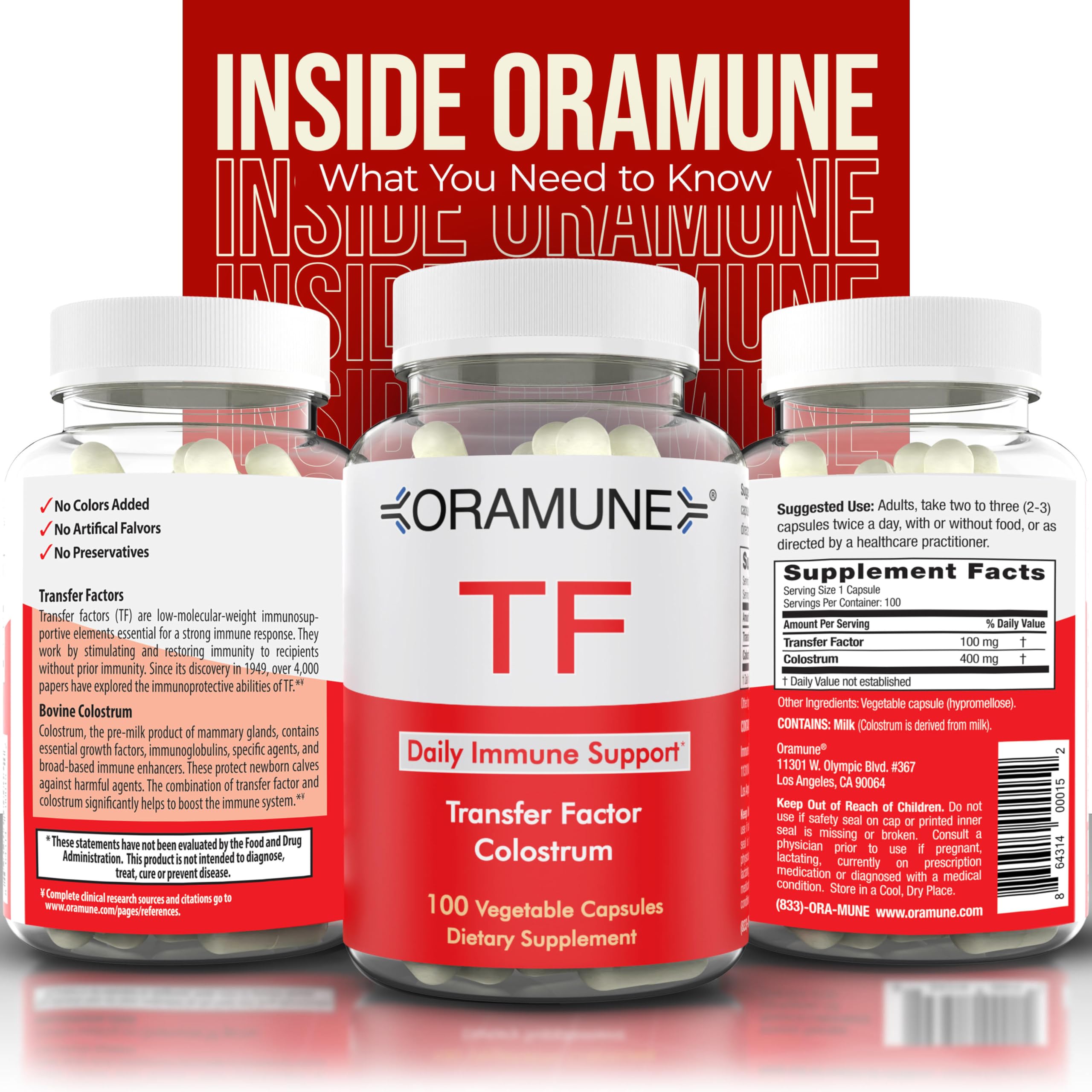 Oramune immunity support supplement packaging