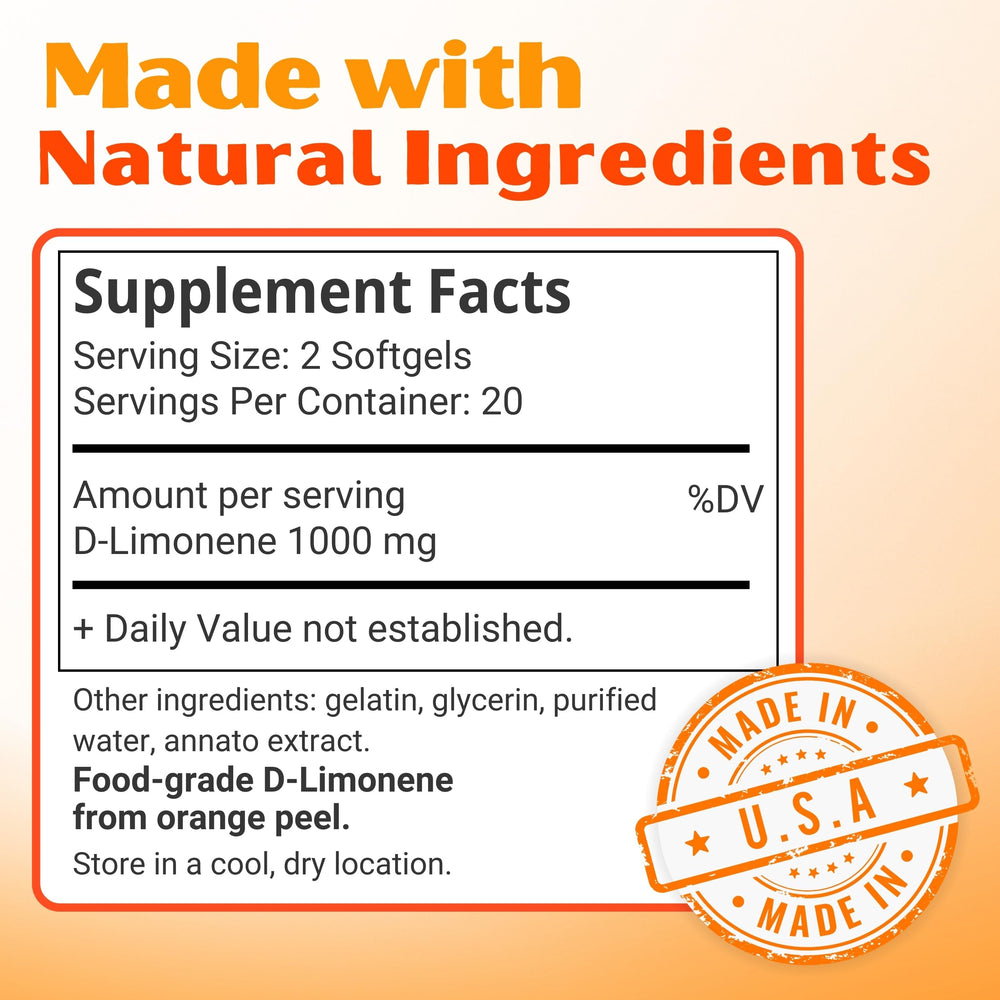 Orange Burps orange-peel oil ingredient close-up for natural stomach support