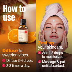 Orange essential oil used for hair care