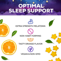 Natural orange flavor and melatonin in gummy form