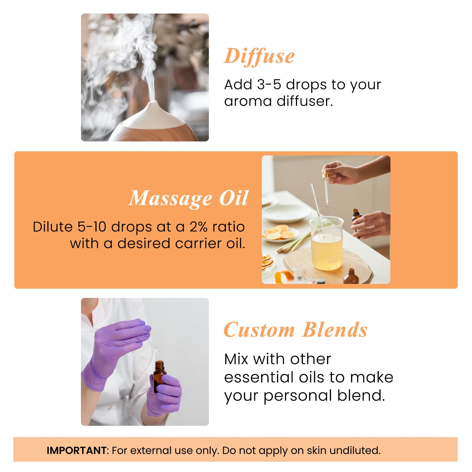 Label of Handcraft Blends orange essential oil