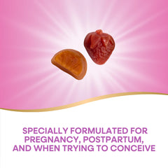 Orange and Raspberry Lemonade flavored prenatal gummies.