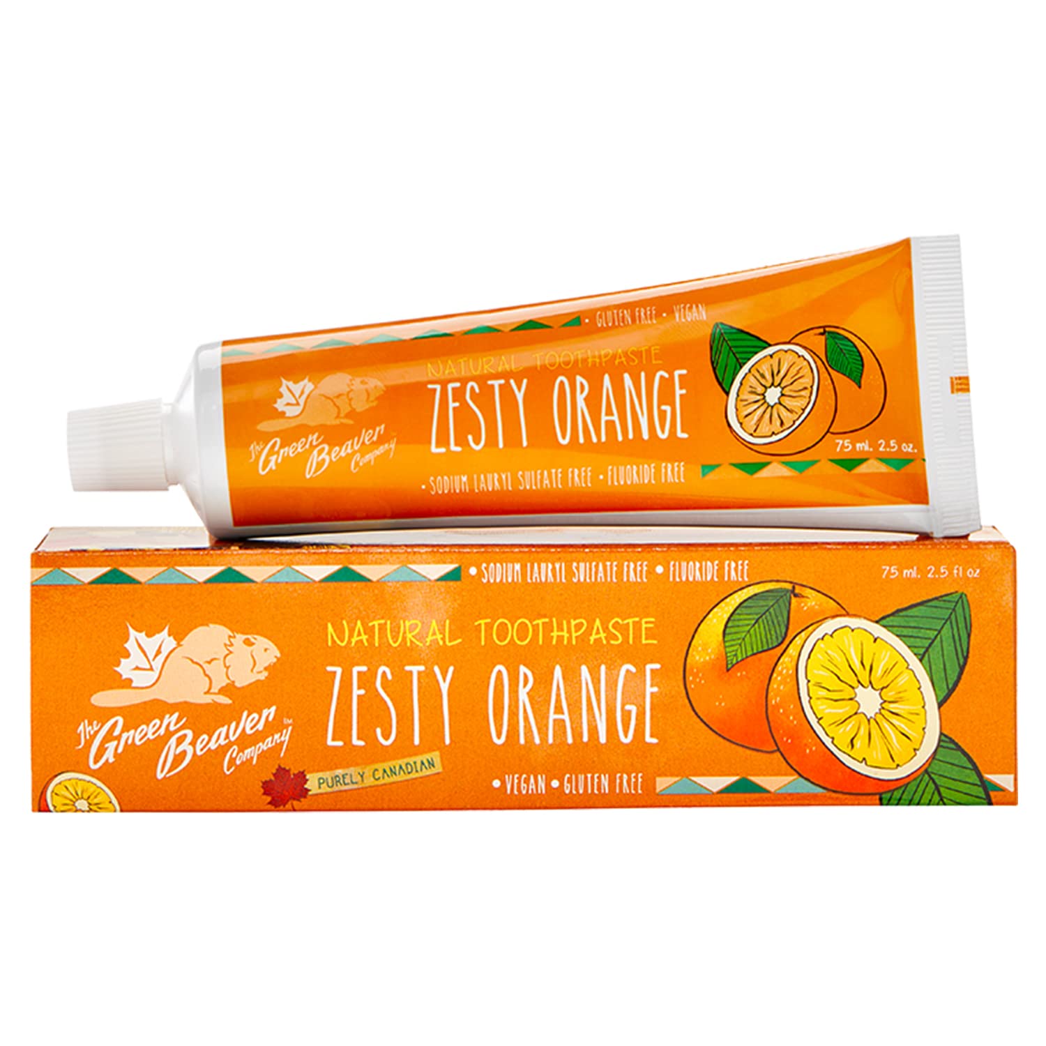 Orange Zesty Fluoride-Free Toothpaste packaging