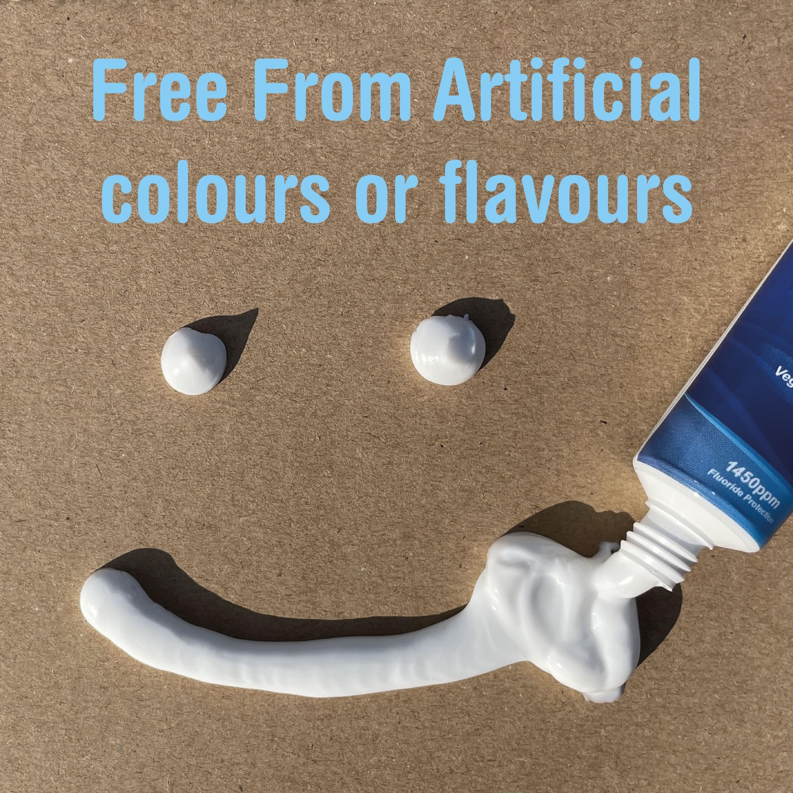 Packaging indicating SLS-free and no flavour information