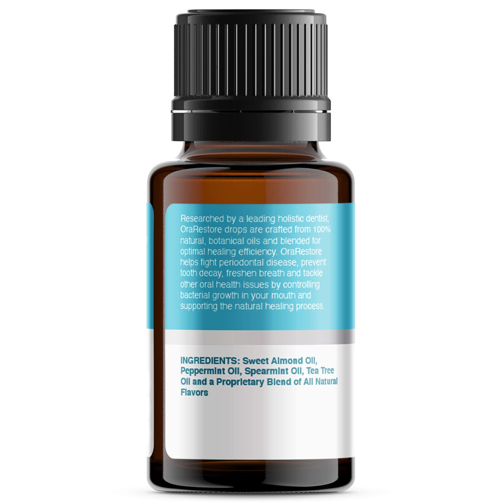 Ingredients label on OraRestore bottle