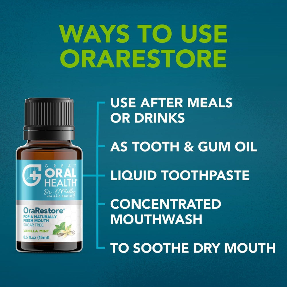 Fluoride-free vegan OraRestore mouthwash