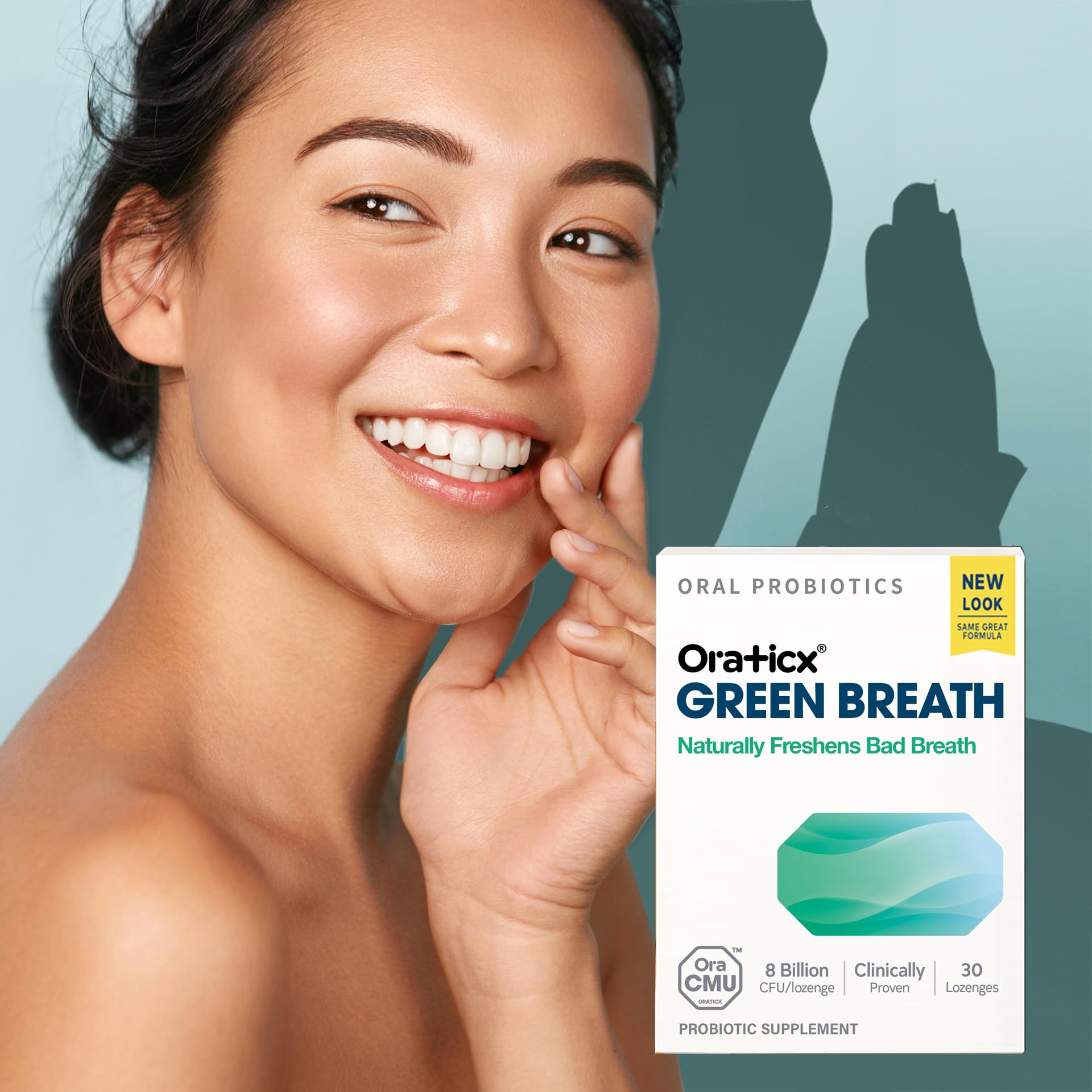 Mint breath concept visual with OraTicx branding