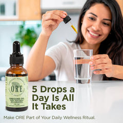 English-language label on ORE Mexican Oregano Oil product