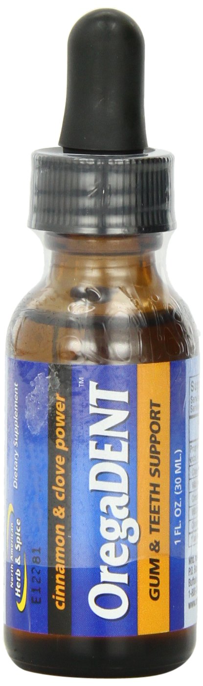 Front view of North American Herb & Spice Orega Dent 1-Ounce bottle