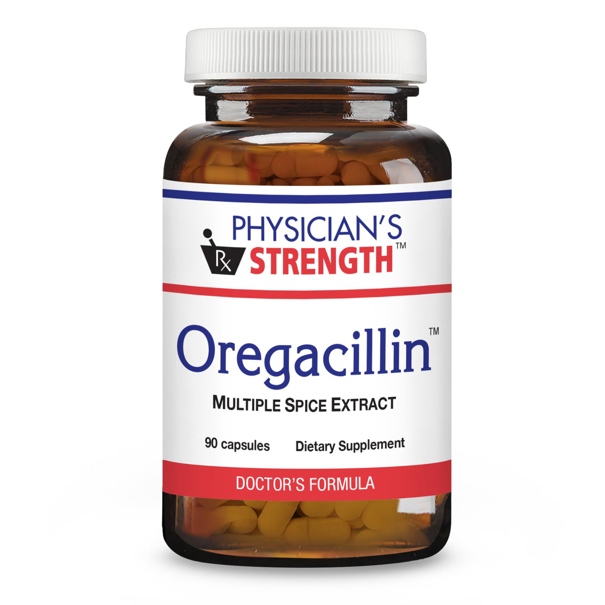 Physician's Strength Oregacillin bottle – 90 capsules, front view
