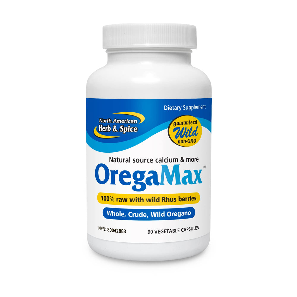 OregaMax bottle showing 90 Vegi Capsules