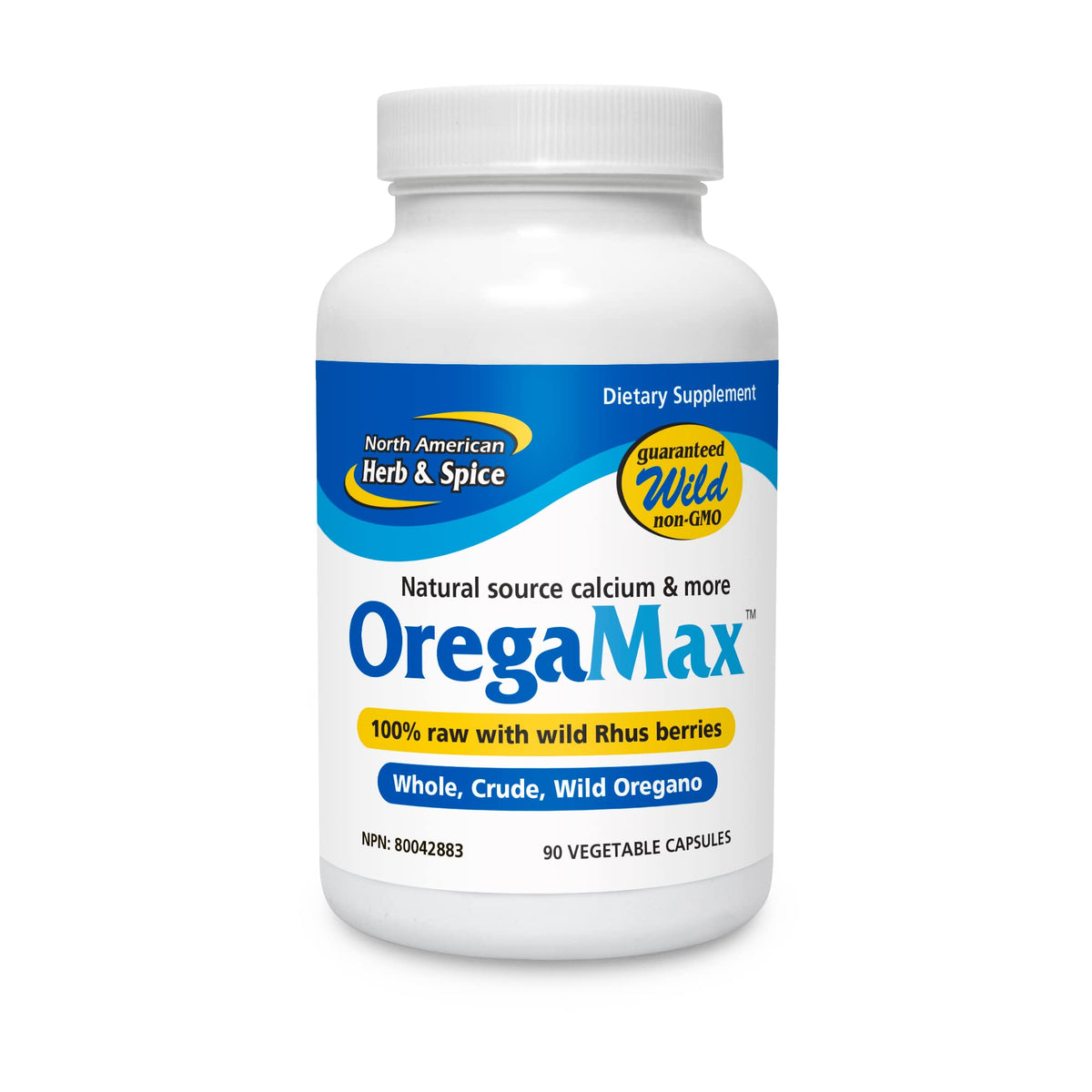 OregaMax bottle showing 90 Vegi Capsules